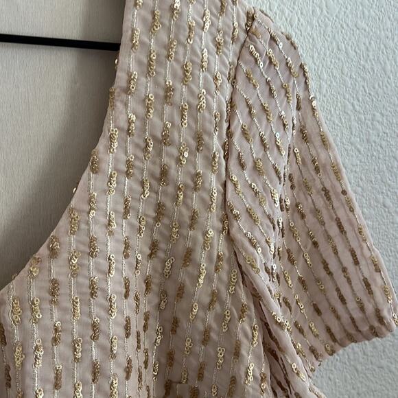 NWT Show Me Your Mumu Demi Dress Sequin Neutral Golden Dress XS - Picture 4 of 7